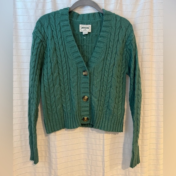 American Eagle Outfitters Sweaters - American Eagle Green Cable Knit Cardigan
